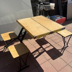Vintage Suitcase Picnic Table 