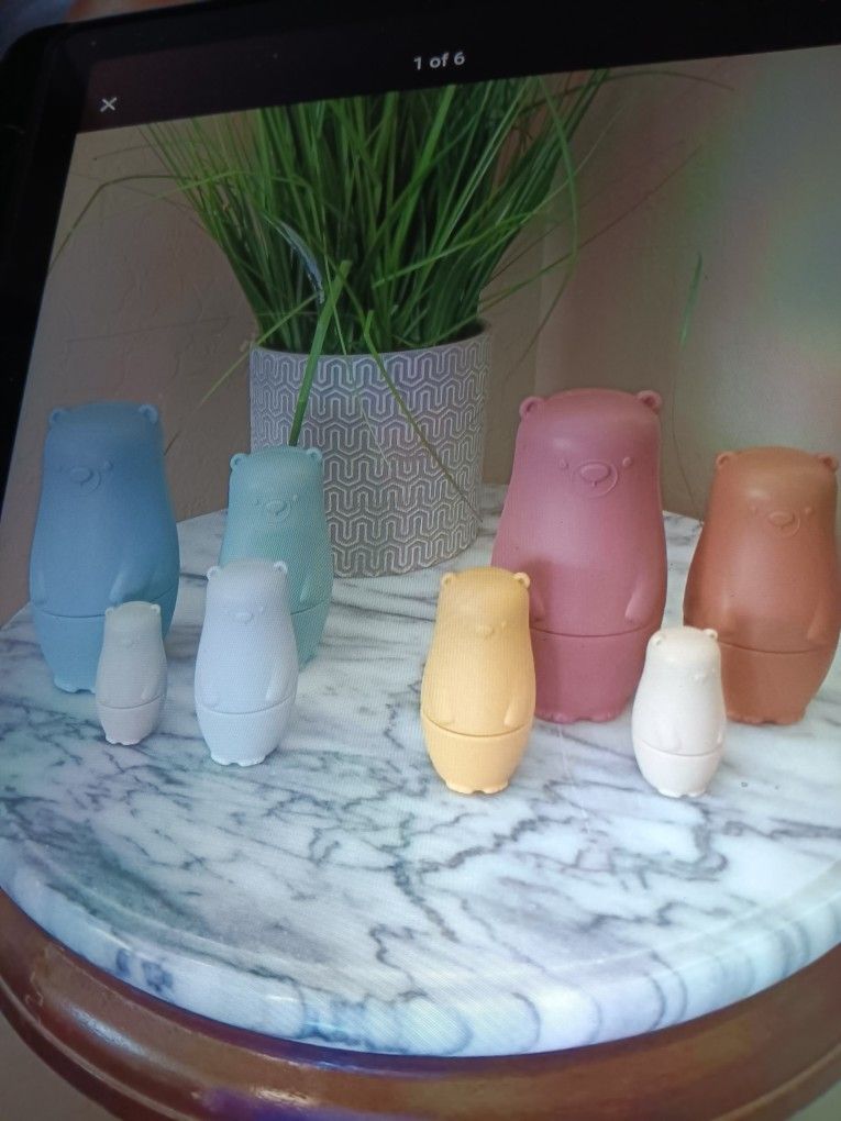 $6 2 Silicone Nesting Bears, Montessori Friendly Stackable. Will Keep their Attention Over and Over