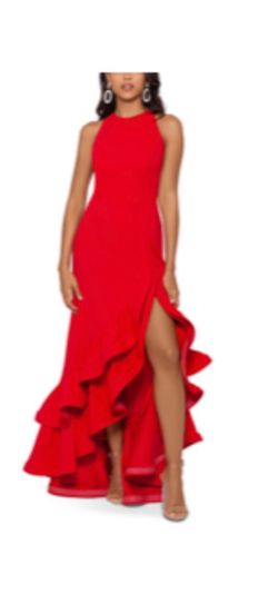 Betsy Adam Petite Ruffled Dress