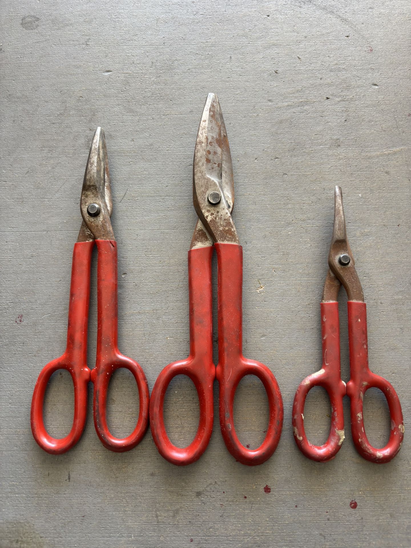 Set Of 3 Bluepoint/Snap On Metal Shears
