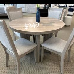 Light Gray 5-Pc Dining Table Set ✅ No Tax ✅