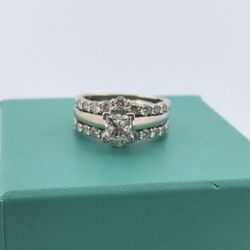 14k White Gold The Leo Diamonds Ring set size 8