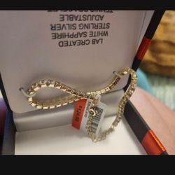 New White Sapphire Sterling Bracelet 