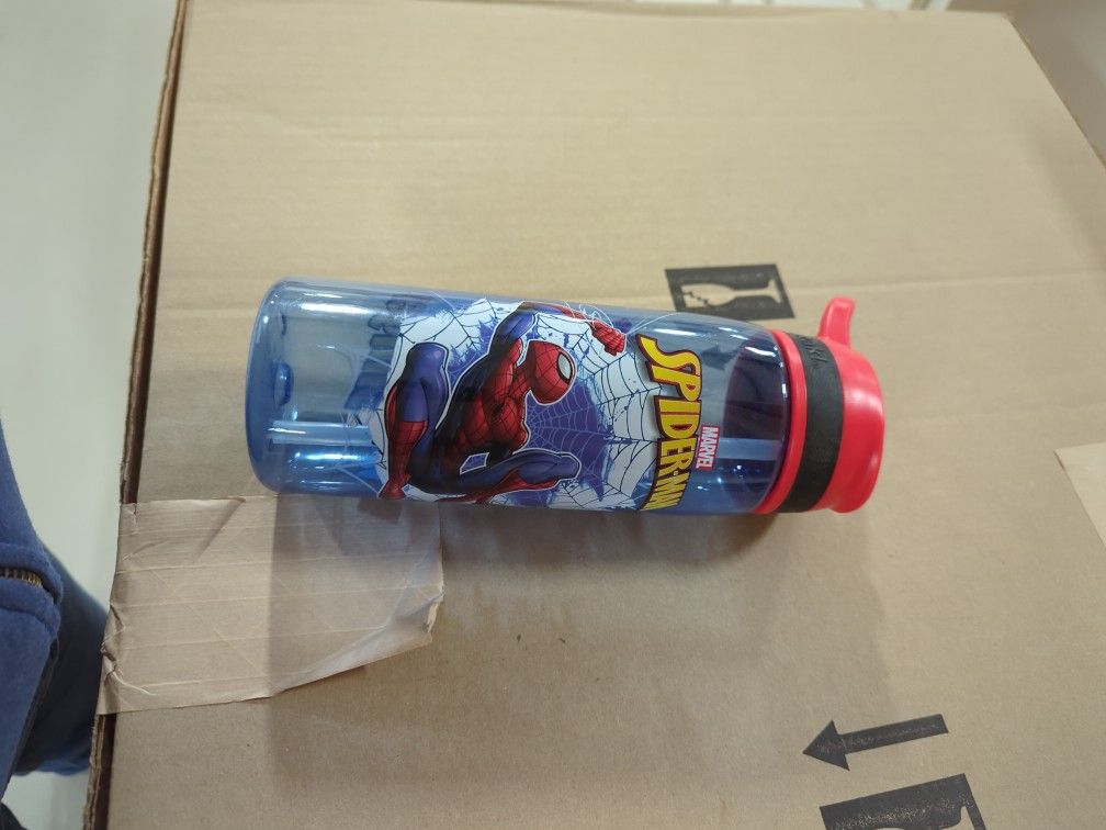Spiderman drink.Container