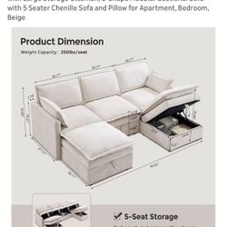 Modular cloud Sofa With Storage New In Box