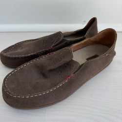 OluKai Nohea Nubuck Leather Loafers 7