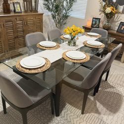 Modern Glass Table With Chairs