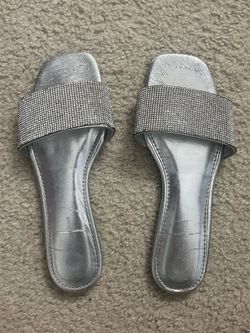 silver sparkly sandals size 8 women's