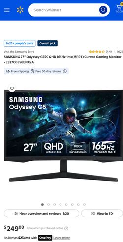 Samsung Odyssey G5 Gaming/Monitor screen 27in