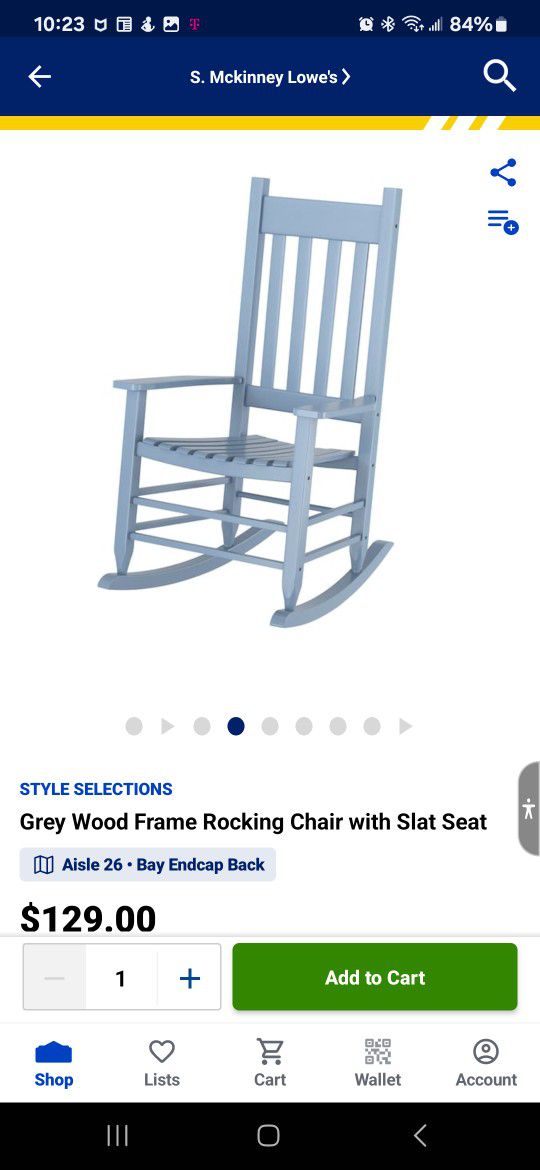 Wood Slate Rocking Chair