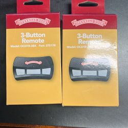 Two Overhead Door Brand 3 Button Garage, Remote