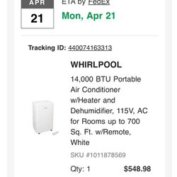 14,000 BTU Portable AC/ Heater/humidifier 