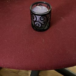 Yankee Candle Black Metal Candle Holder with Purple Candle
