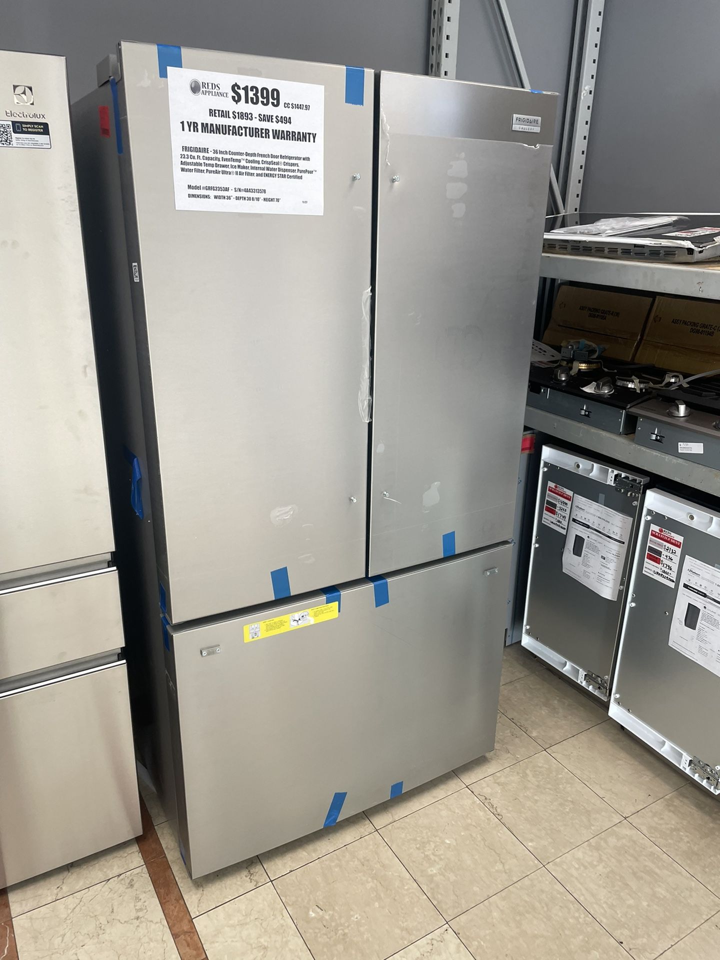 Frigidaire Gallery Scratch And Dent New Stainless French Door Fridge
