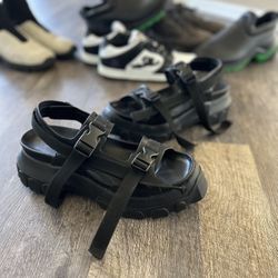 Rick Owens Shoes Black Tractor Sandals