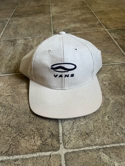 Vintage Vans Snapback Hat White Navy Logo