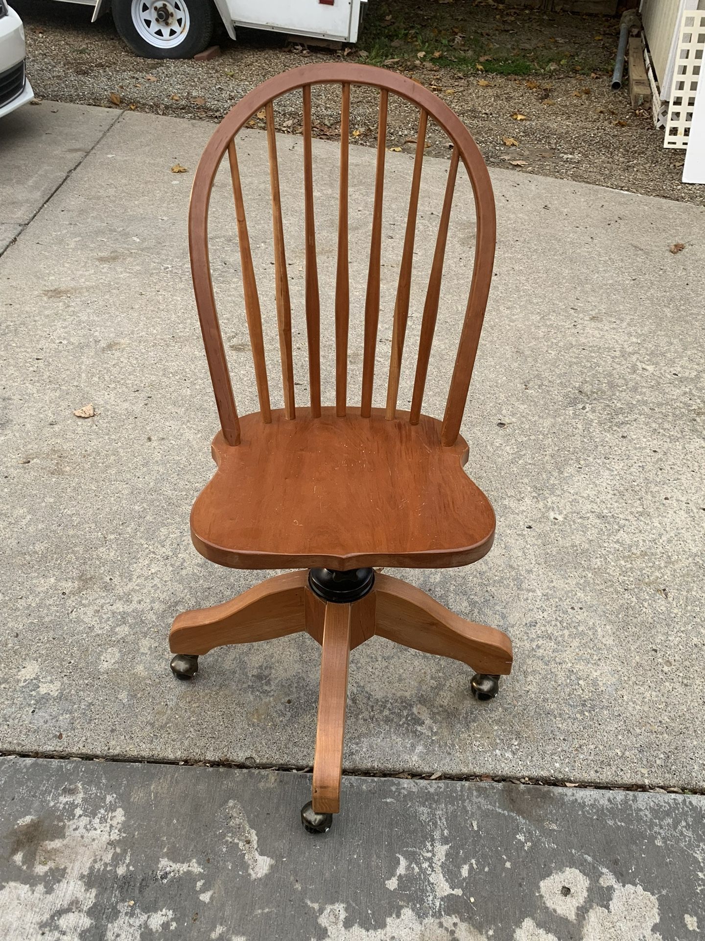Solid Wood Amish Made Rolling Desk Chair