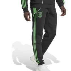 Adidas Austin FC Travel Pants JE8067 Mens Black Green NWT
