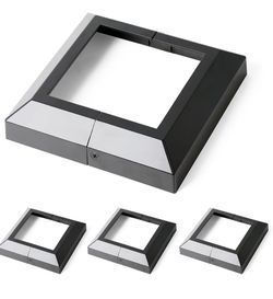(Brand New in Box) 
5.5"x5.5" Deck Post Base Cover Decorative Aluminum, Split Post Cover Skirts Trim for Deck Railings丨Stairs Black 4Pack /A5-CN-5720
