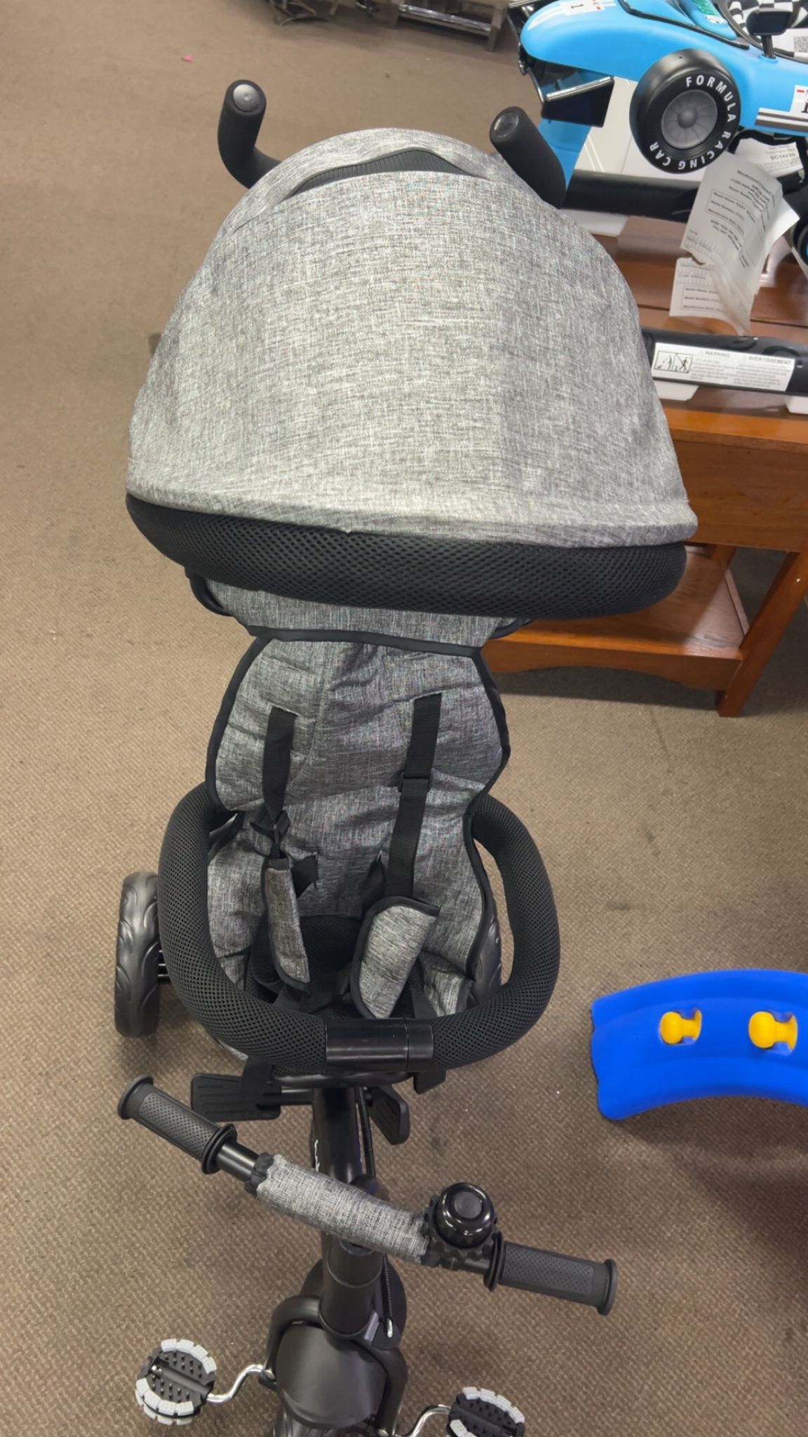 4-in-1 Multifunctional Tricycle, Gray, for Kids 9-60 Months, 55 lbs