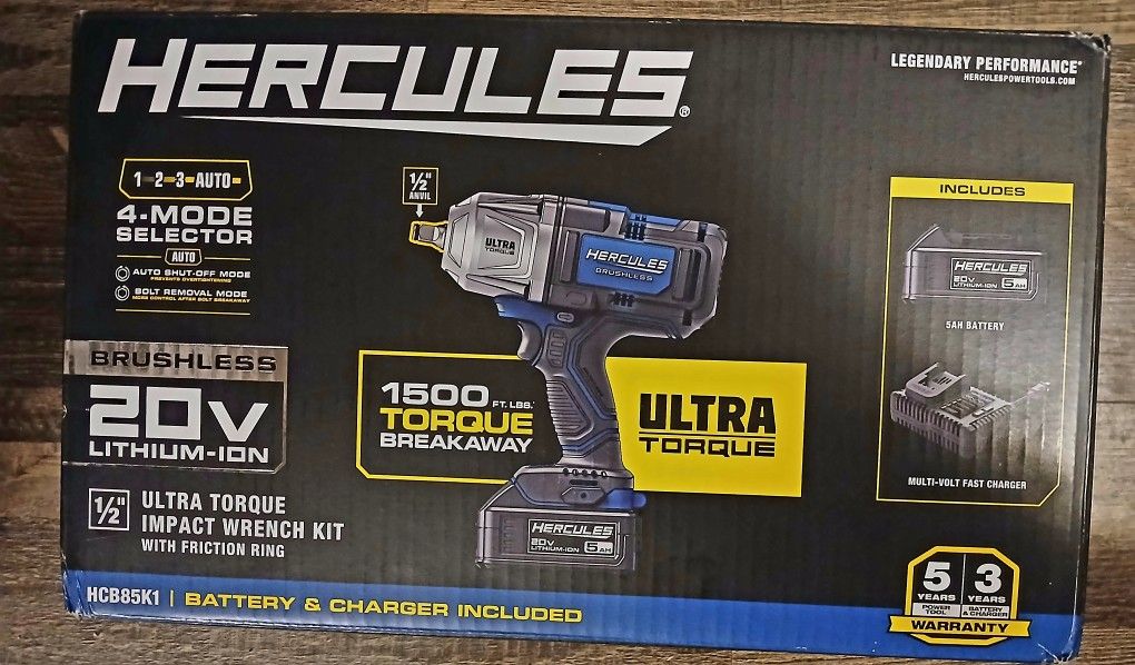 Hercules 20v 1/2" Ultra Torque Impact Wrench Kit