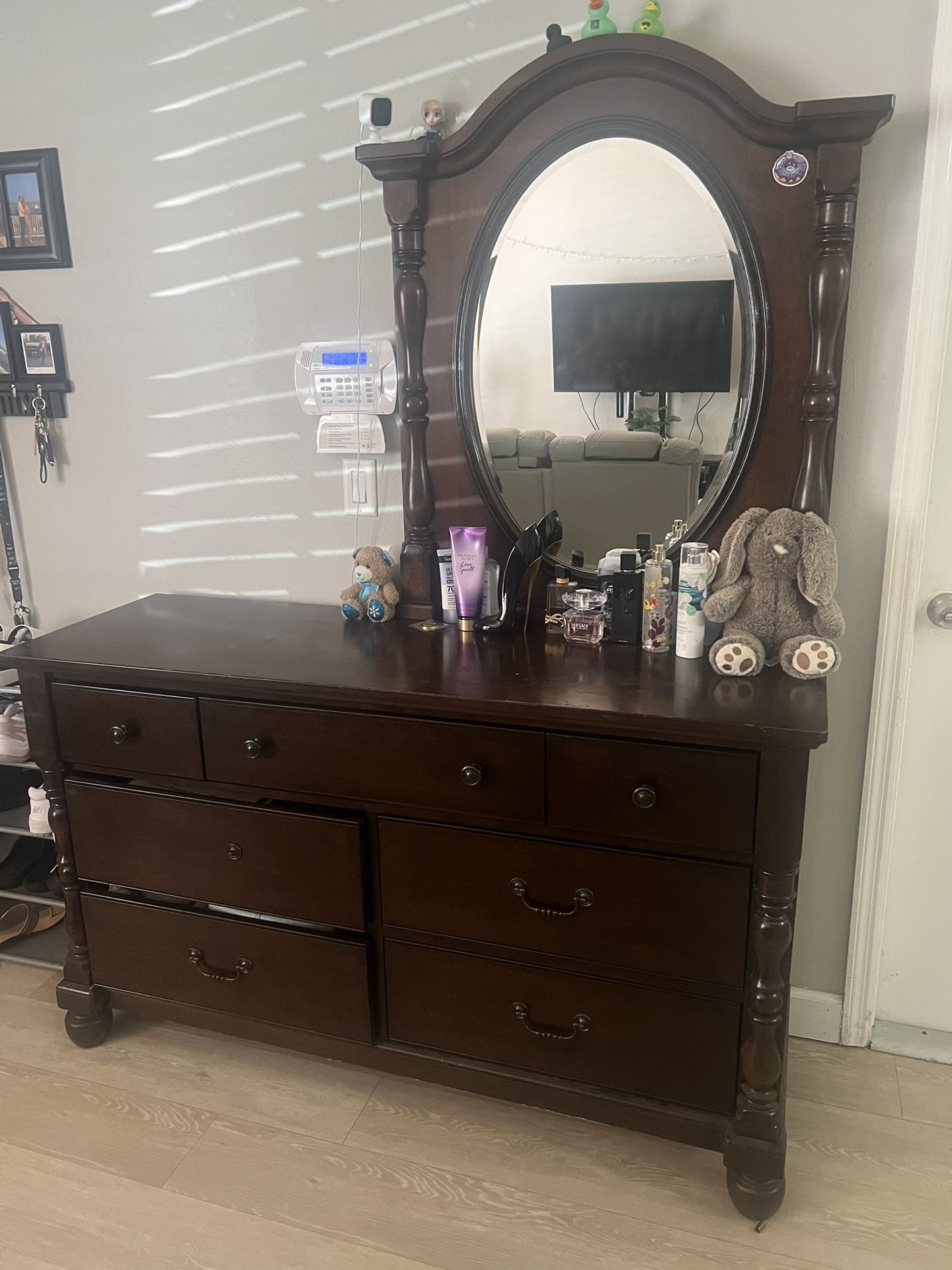 Solid Wood Dresser with Mirror