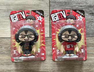 Set of 2 DUDDY Action Figures-The Big Fig! FGTeeV Season 1.  Red Shirt and Black Shirt.  NEW