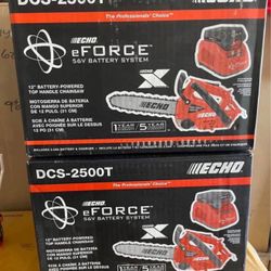 Echo eFORCE 12 in. 56V X Series Cordless Battery Top Handle Chainsaw with 2.5Ah Battery and Charger