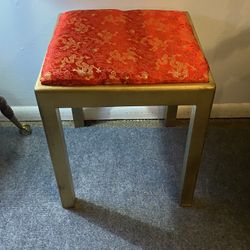 Small Red  And Gold Vanity Stool 