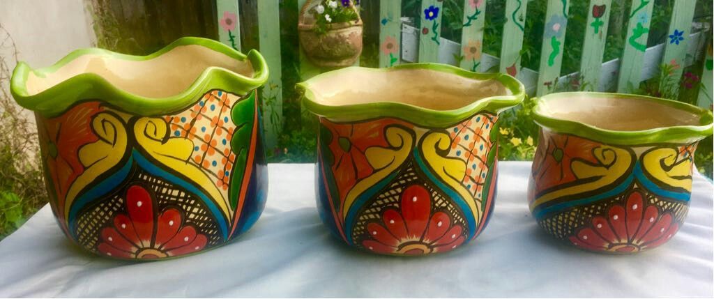 TALAVERA FLOWER POT SET OF 3