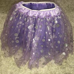 Girls purple and silver sparkly tutu skirt