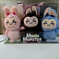 "Mochi Monster" Plush Pendants Collectible Bag Charm Set NEW