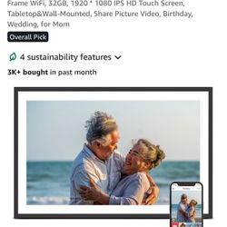 Digital Picture Frame, Frameo 15.6 inch Large Digital Photo Frame Wifi, 32GB Capacity, 1920*1080 IPS FHD Touch Screen, Electronic Frame Slideshow