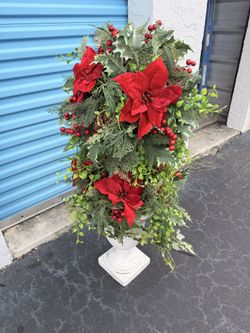 Large Christmas Poinsettia Floral Arrangement – 45” Tall