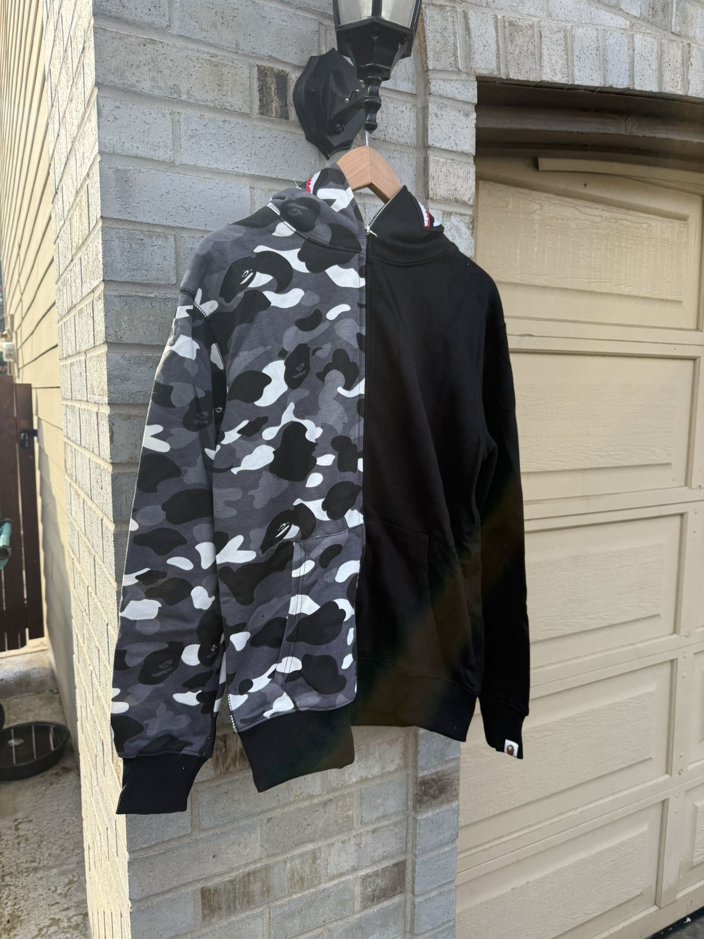 Black & White Camo Bape Hoodie