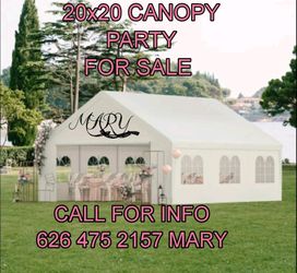 20x20FT Party Tent with 8 Removable Sidewalls, Waterproof Outdoor Canopy for Weddings, BBQ, Patio & Camping, White