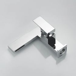 Ultra-Thin Chrome Single Handle Waterfall Bathroom Sink Faucet Solid Brass Single Hole
