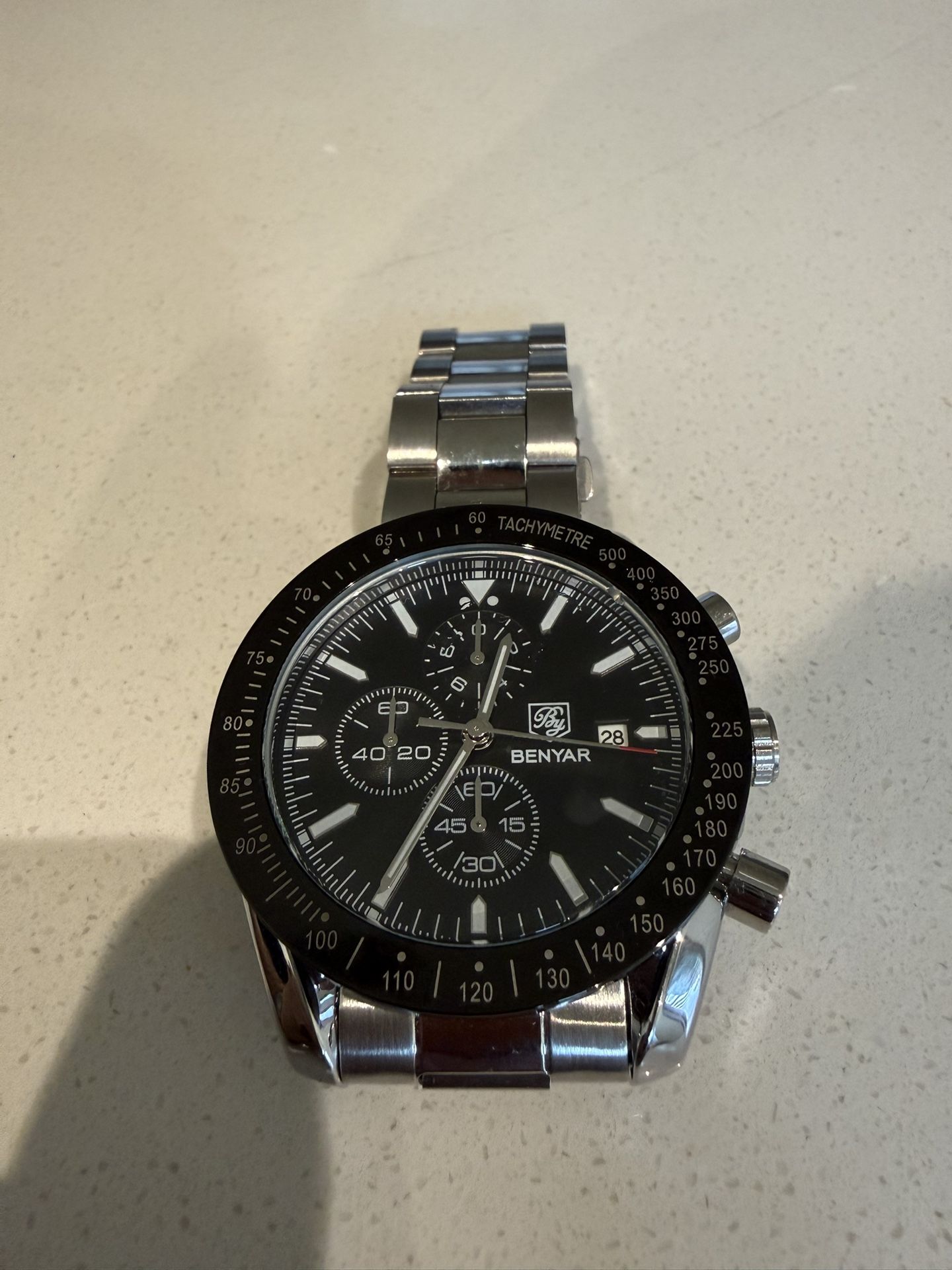 BY BENYAR Watch for Men Analog Quartz Chronograph Waterproof Luminous Designer Mens Wrist Watches