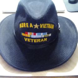 Korea Vietnam Veteran Cowboy Hat 