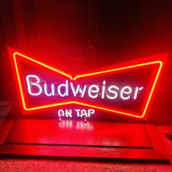 Vintage Budweiser On Tap Neon Sign (working)