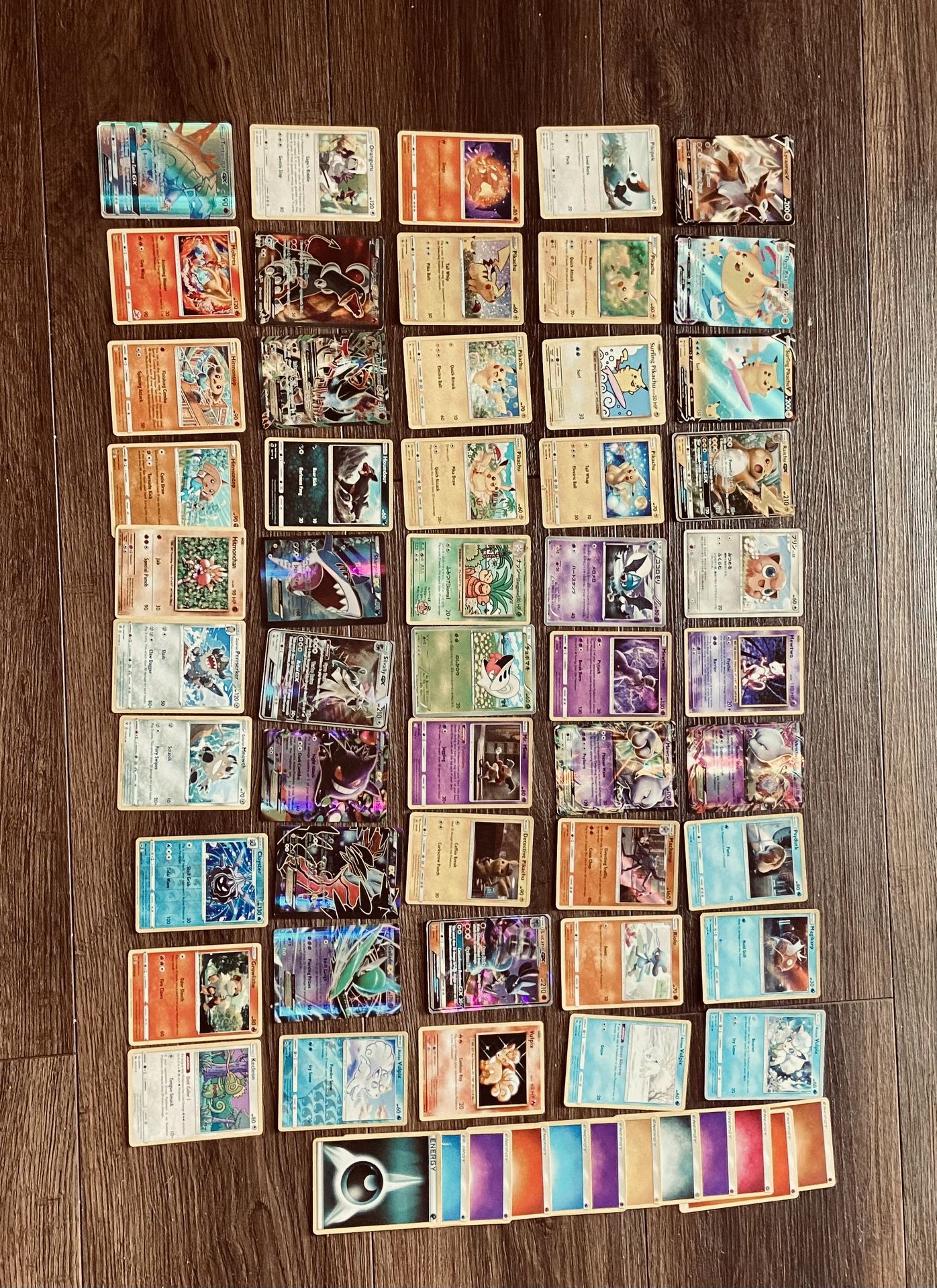 50 Pokemon Cards Plus 12 Energies