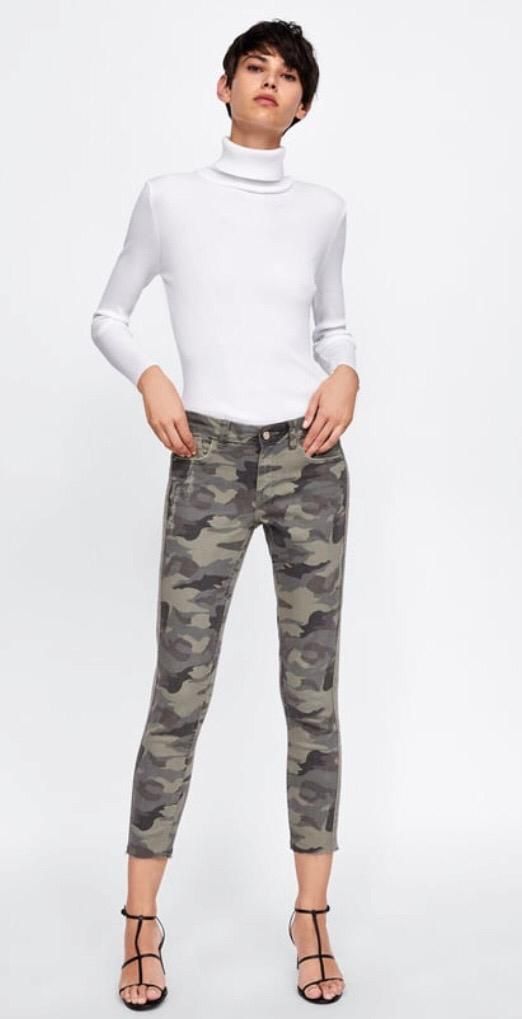 ZARA Camouflage Jeans Size 2 USA
