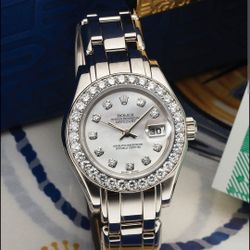 Rolex Perlmaster 18k White Gold Fine Diamonds! Don't Miss This One!