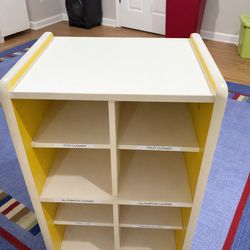 Kids Storage Shelf / Organizer – White & Yellow