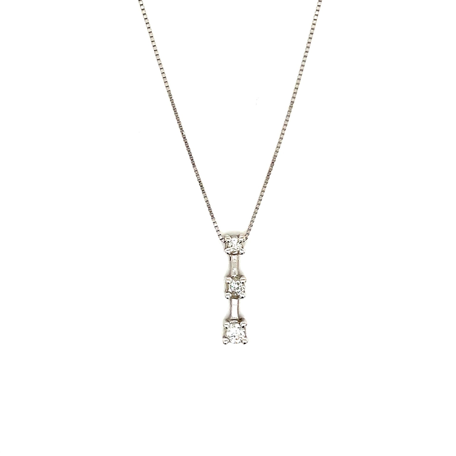 14k Gold 3-Diamonds Necklace
