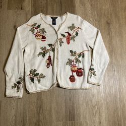Woman’s Xmas Sweater Cardigan Size Med 