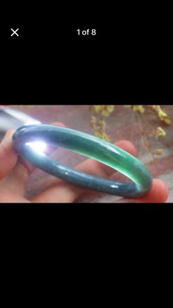 Certificate Jadeite jade Green Natural A Bangle Bracelet 7 inches 57mm
