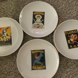 Vintage Cocktail Plates