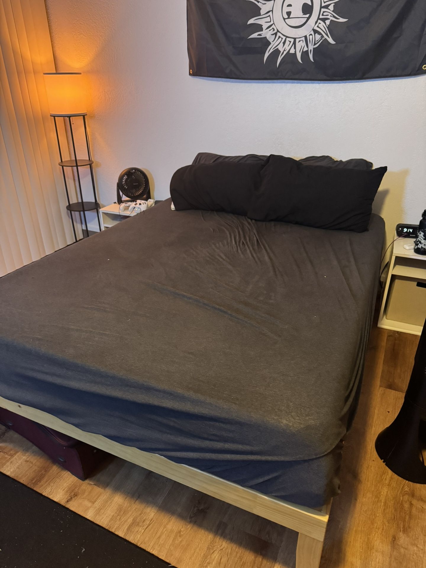 Queen Bed Mattress and Bed Frame