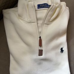 Cream Polo Quarter-zip
